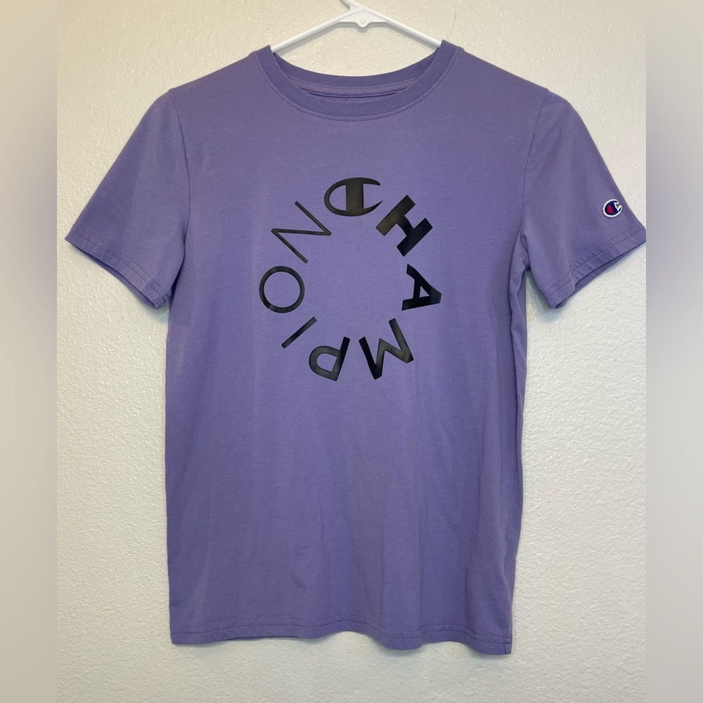 Champion Kids Vintage Wash C Logo Lavender Tee with Black Logo‎ Size L
